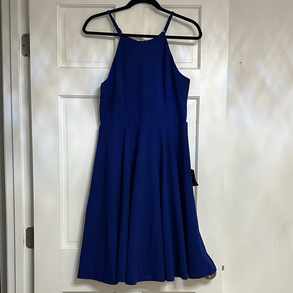 Lulu's Royal Blue Halter Midi Dress